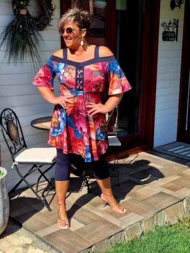 Fashion by Nono Karina tunika/ruha, sötétkék-mintás 3XL méretben