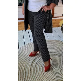   Fashion by Nono Dolly nadrág, fekete-fehér csíkos 4XL méretben