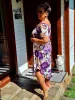 Fashion by Nono Amanda ruha, lila virágmintás 4XL méretben