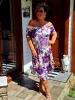 Fashion by Nono Amanda ruha, lila virágmintás 4XL méretben