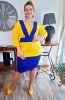 Fashion by Nono Pepi felső, sárga-királykék színben 3XL méretben