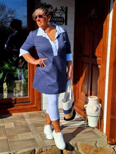 Fashion by Nono 3/4-es leggings, fehér 2XL méretben