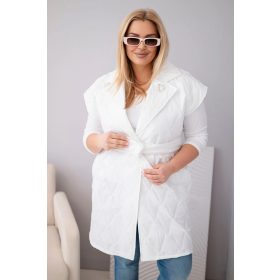 Spring steppelt mellény övvel, fehér