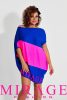 Mirage Georgina bő tunika, neon pink-kék