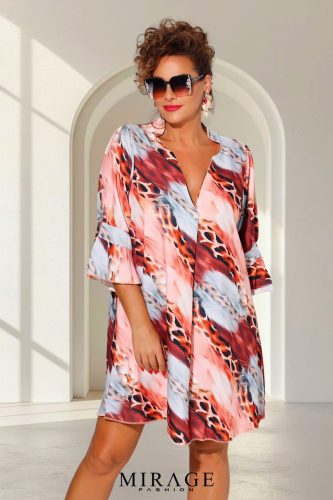 Mirage Bera tölcsér ujjas ruha, mintás