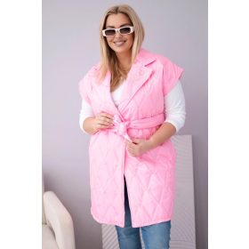 Spring steppelt mellény övvel, light pink