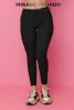 Mirage bordás elasztikus leggings, fekete