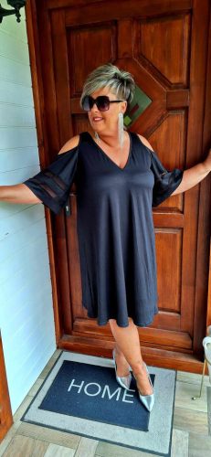 Fashion by Nono Szerena ruha, fekete 3XL méretben