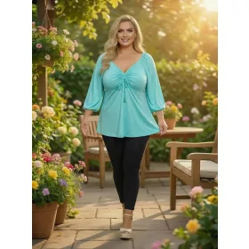 Fashion by Nono Tekla tunika/felső, türkiz 2XL méretben