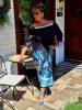 Fashion by Nono Lace hosszú ruha, fekete-mintás 5XL méretben