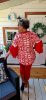 Fashion by Nono Gigi ing, mintás piros szegéllyel és fodorral 3XL méretben 