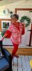 Fashion by Nono Gigi ing, mintás piros szegéllyel és fodorral 3XL méretben 