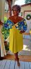 Fashion by Nono Tekla ruha, sárga-mintás 3XL méretben