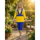 Fashion by Nono Pepi felső, sárga-királykék színben 5XL méretben