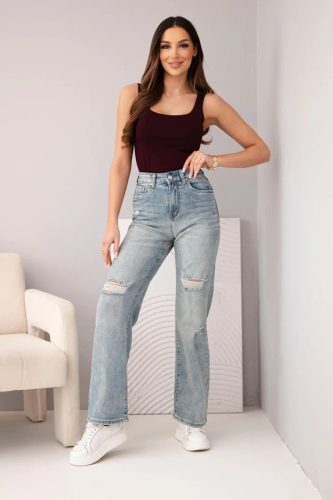 Szaggatott, magas derekú farmernadrág 30-as 3XL