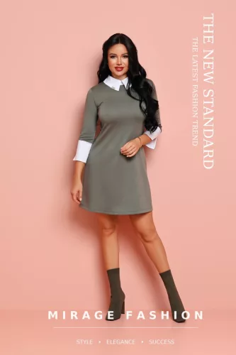 Mirage Mika galléros alkalmi ruha, khaki