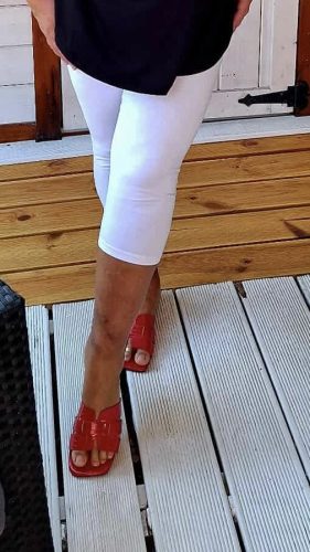Fashion by Nono 3/4-es leggings, fehér 4XL méretben