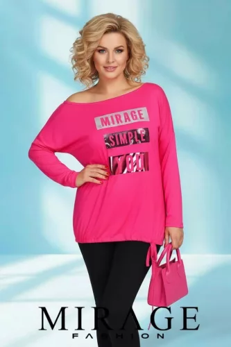 Mirage Wanheda pamut oldalt kötős felső, pink