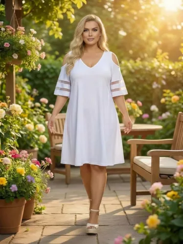 Fashion by Nono Szerena ruha, fehér 4XL méretben