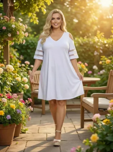 Fashion by Nono Szerena ruha, fehér 4XL méretben