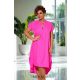 Mirage Wedding lenvászon galléros ruha, uv pink
