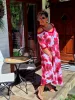 Fashion by Nono Jázmin maxiruha, piros-mintás 4XL méretben
