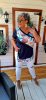 Fashion by Nono Zsazsa felső, sötétkék- kagyló mintás XL méretben