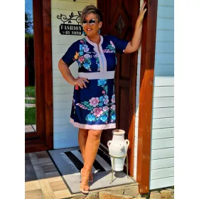   Fashion by Nono Katica tunika, sötétkék-mintás XL méretben