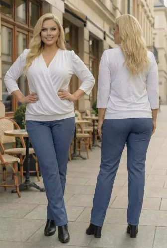 Fashion by Nono Heni nadrág, farmerkék 3XL méretben