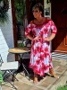 Fashion by Nono Jázmin maxiruha, piros-mintás 3XL méretben