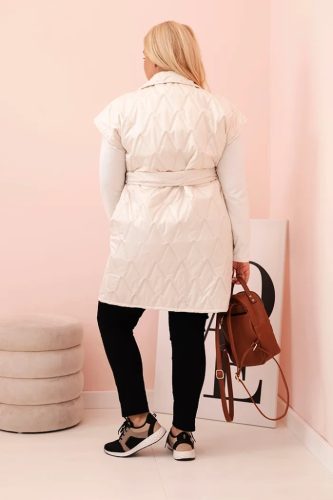 Spring steppelt mellény övvel, light bézs