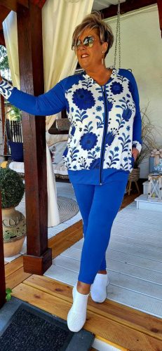 Fashion by Nono Xéna jogging szett, királykék-mintás 4XL méretben