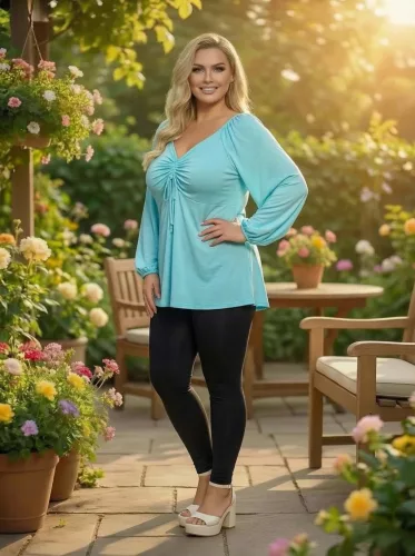 Fashion by Nono Tekla tunika/felső, türkiz 3XL méretben