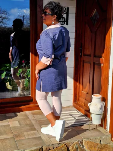 Fashion by Nono 3/4-es leggings, púder XL méretben