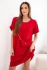 Jázmin ruha láncos táskával, piros