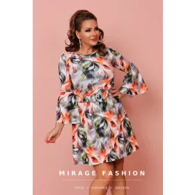 Mirage Zizi ruha díszes övvel, őszi mintás