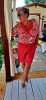 Fashion by Nono Shortos overál, piros-mintás 3XL méretben